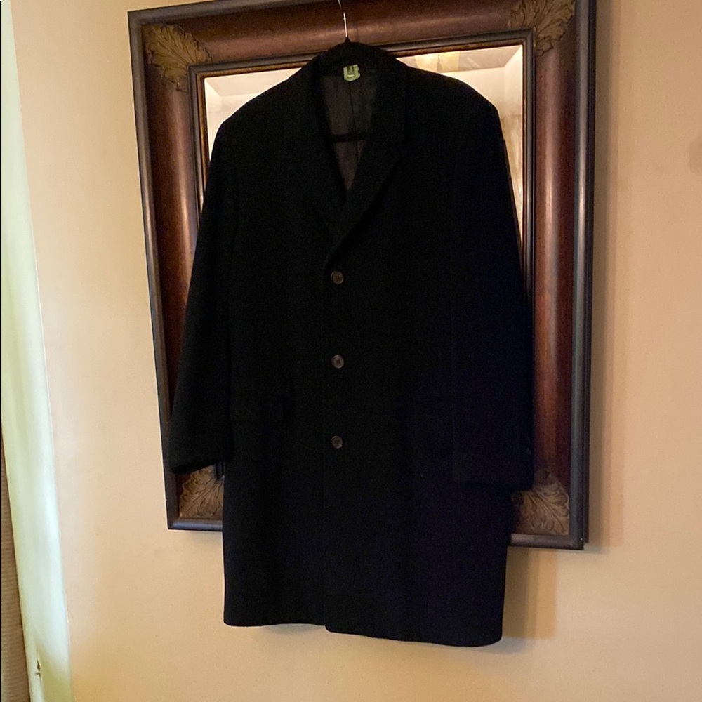 Classic Men’s Black cashmere coat with Satin lining GORGEOUS and hand tailored.